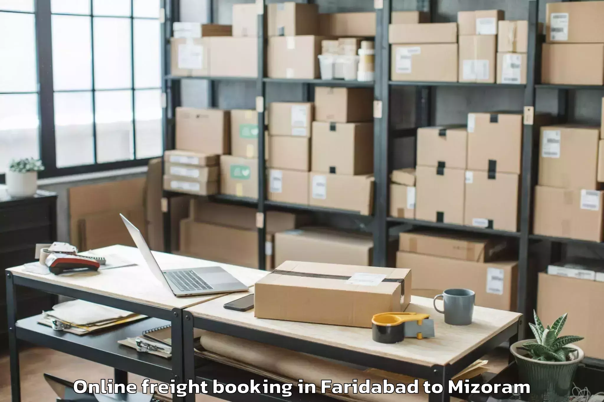 Top Faridabad to Aizawl Airport Ajl Online Freight Booking Available